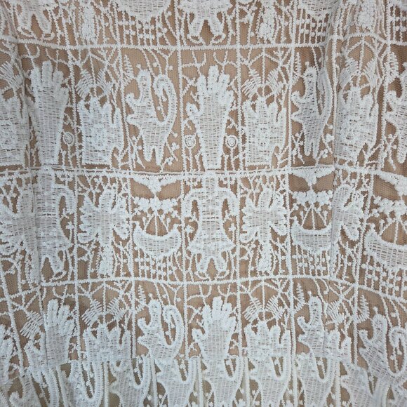 Anthropologie Mare Mare Lace Corset Midi Dress Neutral Cocktail Holiday Boho XS - Picture 7 of 16